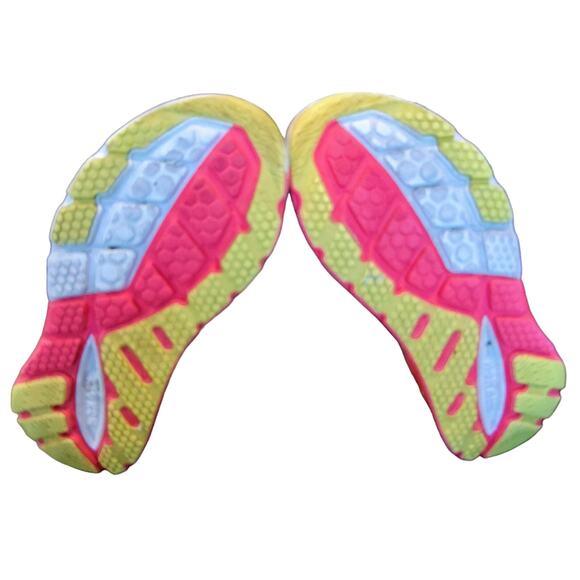 HOKA ONE FOR ONE Women's 10.5 Size Sneakers Salmon Lime Silver Walking Shoes - Picture 6 of 7